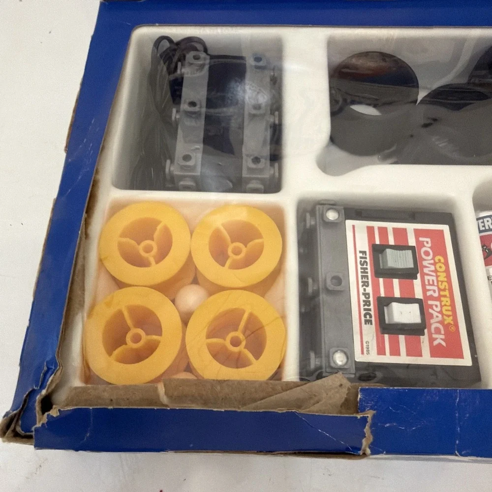 Vtg Fisher Price Construx Action Building System 6450 Power Pack Box 1985